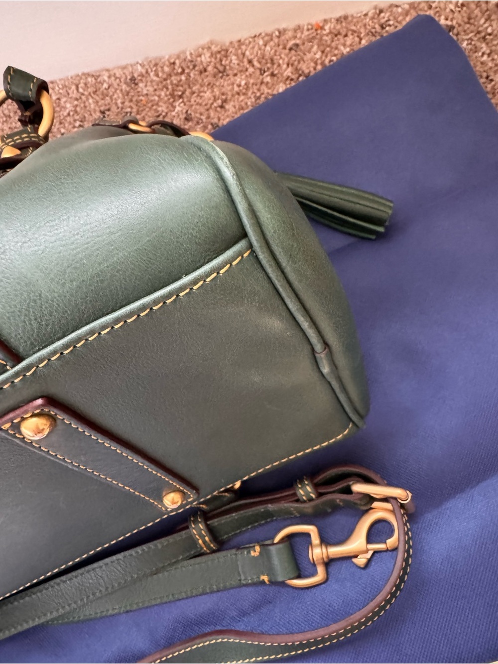Dooney and Bourke Florentine Large Satchel in IVY - Picture 4 of 6